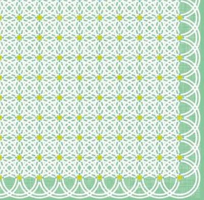 Immagine prodotto di Tovaglioli Artebene con motivo a cerchi color menta, 33x33 cm, 20 pezzi