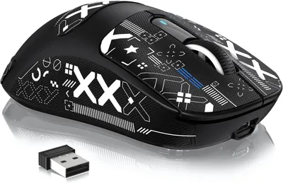 Produktbild von Gaming-Maus Superlight, 42000DPI, 49g Ultraleicht Mouse, Optical Schalter, 2.4G/BT/Kabelgebunden, Bis zu 200 Std. Akku