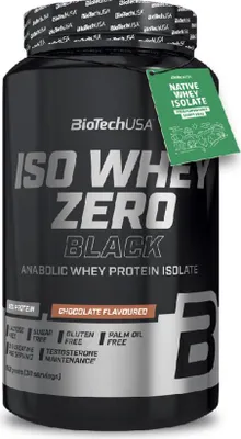 Produktbild von BioTech USA Iso Whey Zero Black 908 g chocolate / Whey Protein Isolat / Schnell absorbierbares Whey Protein Isolat, angereichert mit Kreatin, Aminosäuren, Zink und Vitamin B3