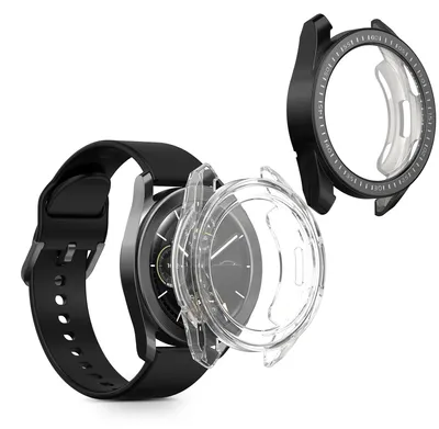 Produktbild von kwmobile 2x Silikon Hülle für Xiaomi Watch S3 Schutzhülle - Fullbody Display Cover Set aus Silikon - Transparent Schwarz