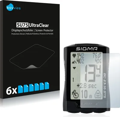 Produktbild von 6x Für Sigma BC 23.16 Schutzfolie Savvies Displayschutz Display Schutz Folie Klar Transparent