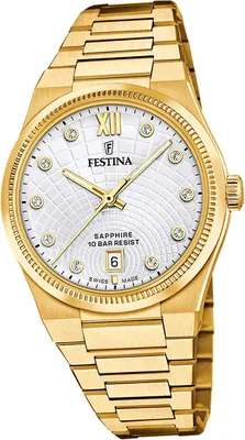 Produktbild von Festina Damenuhr Swiss Made Armbanduhr Edelstahl gold D2UF20058/1