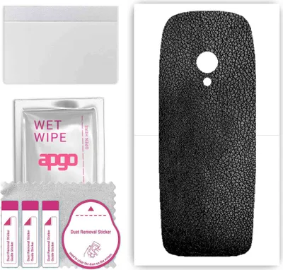 Produktbild von apgo Rückseite Schutzfolie, Skin, kompatibel mit Nokia 6310 2021, Hinten Displayschutzfolie aus Vinylfolie, kratzfest, einfache Montage - Schwarzes Leder