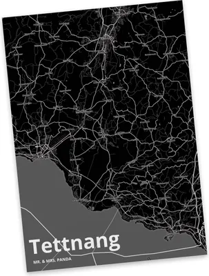 Produktbild von Mr. & Mrs. Panda Grußkarte Tettnang - Geschenk, Stadt, bildkarte, Postkarte, Ansichtskarte, Ansichtskarten, Postkarten, Kunstkarten, Dorf Karte Landkarte Map Stadtplan