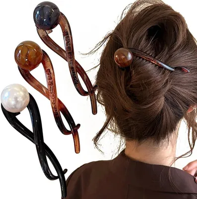 Elegante französische Haarspangen mit Perlen, 3er-Set