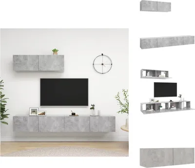 Produktbild von vidaXL TV-Schränke 3 Stk. Betongrau Holzwerkstoff -  TV-Möbel