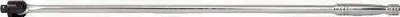 A silver torque wrench with a black handle on a white background.