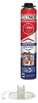 Obrázek produktu pro POLYNOR PUR – tepelná izolace ve spreji PRO – 1 kus – Sprejová tepelná izolace – Izolace stěn, střech, podlah, potrubí – Aerosol 750 ml