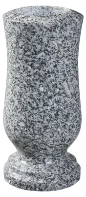 Grafvase Granit grau, Naturstein, Ø 12 cm, H 25,5 cm