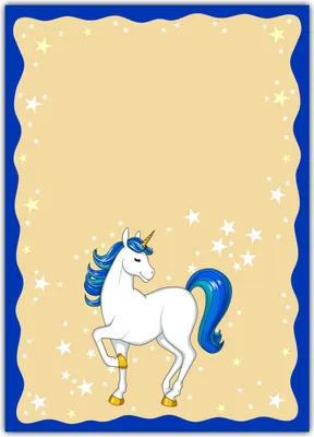 Produktbild von Kinder Motivpapier Briefpapier süßes blaues Einhorn mit Sternen (MPA-5192, DIN A4, 25 Blatt)