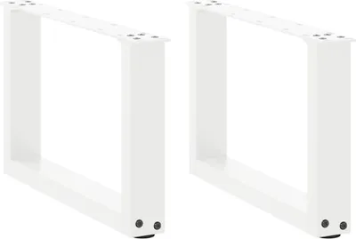 Obrázok produktu pre Nohy konferenčného stolíka v tvare U, 2 ks, biele, 50 x (30-31) cm, oceľové