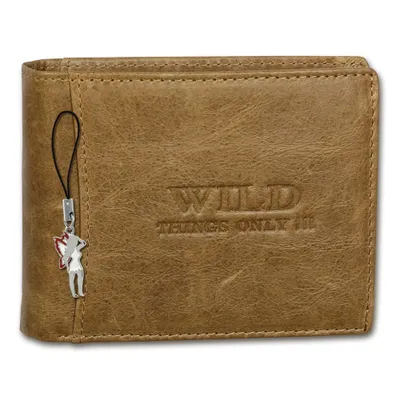 Obrázok produktu pre Wild Things Iba peňaženka na zips s prítlačným kolíkom koňaková hnedá koža OPJ114C