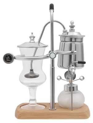 Zdjęcie produktu dla Syfon do kawy – ekspres próżniowy – 4 filiżanki – palnik na alkohol – do kuchenki – styl retro – srebrny