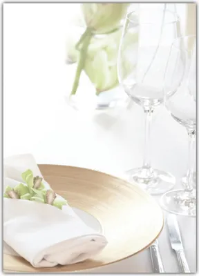Produktbild von Gastronomie Motivpapier Briefpapier (MPA-5207, DIN A4, 100 Blatt) Motiv Restaurant Gläser Glas Teller Serviette Besteck