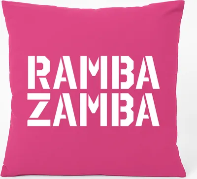 Produktbild von Huuraa Kissen Rambazamba Schriftzug 40x40cm mit Füllung Fuchsia Baumwolle Dekokissen Geschenkidee
