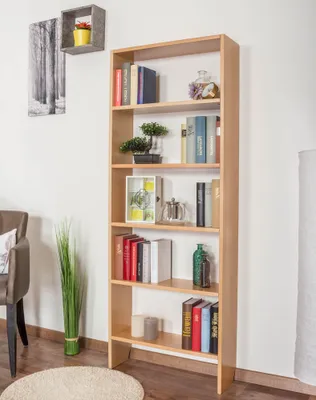 Produktbild von Massivholz Regal Natur, 167 cm hoch, 64 cm breit, 20 cm tief, Fachhöhe 28 cm