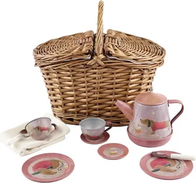 Obrázok produktu pre Hudobná čajová súprava v piknikovom koši, Musical Puppies, Egmont Toys