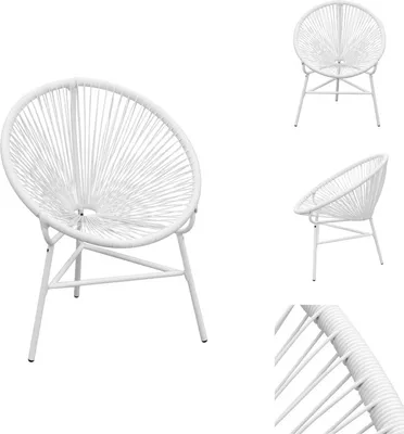 Image de vidaXL Chaise de jardin en rotin synthétique blanc - Chaises de jardin