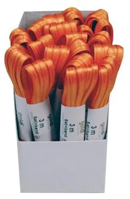 Produktbild von Doppelsatinband, 3 mm x 3 m, orange, als Strängchen