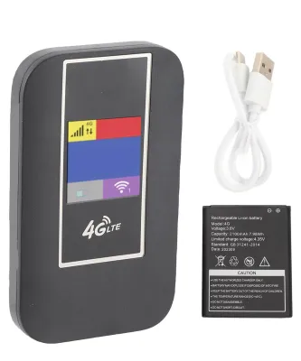 Productafbeelding van 4G LTE mobiele Wi-Fi hotspot, 500 Mbit/s, ondersteunt 10 gebruikers, router met SIM-kaartsleuf, kleurenbeeldscherm, draadloos netwerk