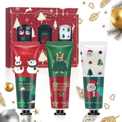 Produktbild von Weihnachtliches Handcreme Geschenkset Feuchtigkeitspflege für trockene Hände 5er Set