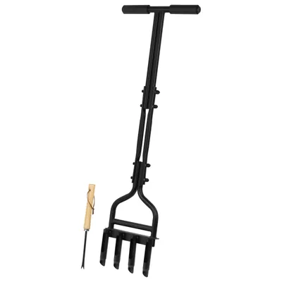 Obrázek produktu pro TOOLBEST GARDEN Ruční Provzdušňovač Trávníku 20 cm – Černý Trubkový Provzdušňovač