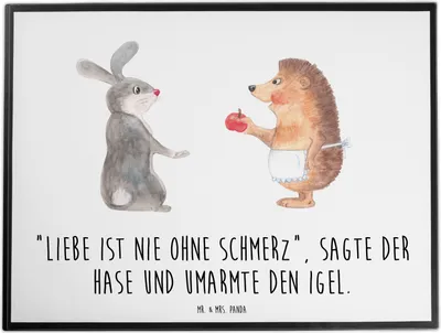 Produktbild von Mr. & Mrs. Panda malunterlage Hase Igel - Weiß - Geschenk, und, Trennungsschmerz, schreibtischunterlagen, tischschutz, Herzschmerz, Tiere, Trösten, schreibtischunterlage