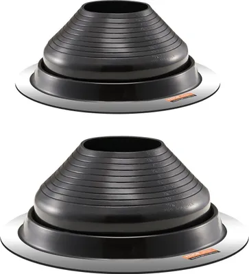 Image de 2 pièces de solins métalliques pour tuyaux de toiture, adaptés aux tuyaux de 6 à 11 pouces, haute température, EDPM noir