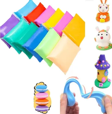 Obrázek produktu pro Magická modelína pro děti, schnoucí na vzduchu, s modelovacími nástroji, 24 barev