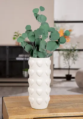 Produktbild von Gilde Vase, Herzlich , Keramik, weiß, VE 2, H. 25 cm, D. 11 cm Höhe: 24.50 cm Durchmesser: 11.00 cm 58783