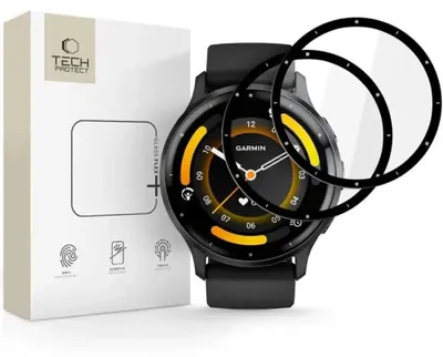 Zdjęcie produktu dla Szkło Hybrydowe Tech-Protect Glass Flex+ 2-Pack Na Garmin Venu 3 - Czarne