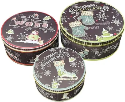 Nostalgische Weihnachtsdosen für Kekse, dekorative Dosen für Gebäck und Süßigkeiten, Weihnachtstischgeschirr und