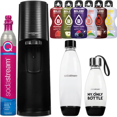 Immagine prodotto di Sodastream spumantizzatore Terra Black Set 2 bottiglie cartuccia sciroppo