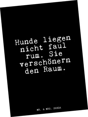 Produktbild von Mr. & Mrs. Panda bildkarte Hunde liegen nicht faul... - Schwarz - Geschenk, Kunstkarten, Grußkarte, witzig, Postkarten, Haustier, Postkarte, Spruch, Ansichtskarte, Hund