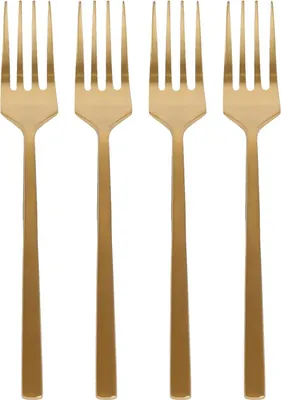 Produktbild von Kuchengabeln aus Edelstahl – 15 cm – Gold – 4er-Pack