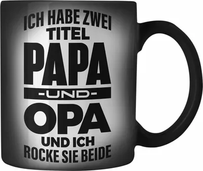 Produktbild von Trendation - Papa und Opa Farbwechsel Zauber-Tasse Geschenk für Opa Weihnachten Geburtstag Lustige Farbwechsel Zauber-Tasse Bester Opa (Schwarz)