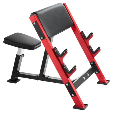 Image de Banc de musculation pour curl de biceps (charge maximale : 300 kg), équipement de fitness pour salle de sport à domicile, station d'entraînement pour biceps avec support pour bras assis, banc de musculation réglable