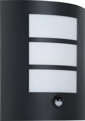 Obrázok produktu pre Eglo 99568 CITY E27 Vonkajšie nástenné/stropné svietidlo Sensor Black White IP44