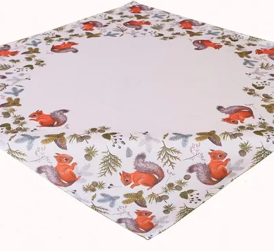 Produktbild von Tischwäsche mit Druckmotiv Eichhörnchen 110 x 110 cm