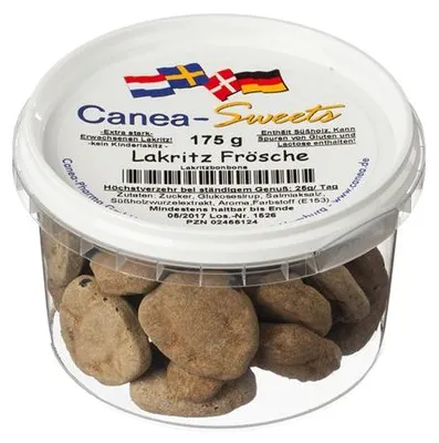 Zdjęcie produktu dla Canea-Sweets cukierki lukrecjowe żabki, 175 g cukierków