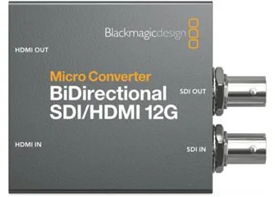 Produktbild von Blackmagic Design Micro Converter BiDirect SDI/HDMI 12G PSU, Aktiver Videokonverter, Grau, Windows 10, Mac OS X 10.15 Catalina, Mac OS X 11.0 Big Sur, 720p, 1080i, 1080p, NTSC, PAL
