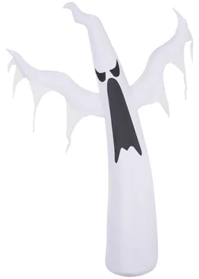 Produktbild von Halloween aufblasbares Gespenst 1,8 m Dekoration mit LEDs IP44 Selbstaufblasender Polyester Weiß 130 x 30 x 180 cm