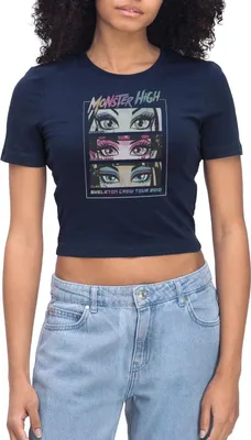 Produktbild von Spreadshirt Monster High™ Skeleton Crew Tour 2010 Crop Top, L, Light Navy
