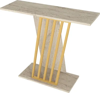 Produktbild von Konsolentisch Gravity in beiger Granit Optik mit goldenen Verzierungen, 2512