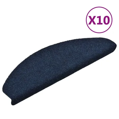 Obrázek produktu pro Schodové rohože samolepicí 10 ks 65 x 21 x 4 cm tmavě modré půlkulaté velké