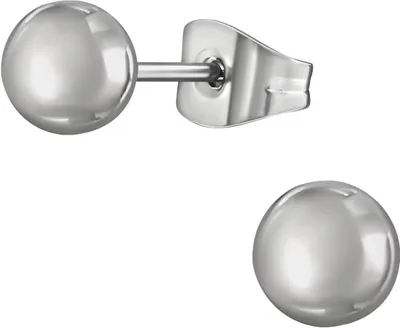 Produktbild von Ohrringe Ohrstecker 316L Chirurgenstahl mit Kugel 2-6mm Größe - 4 mm