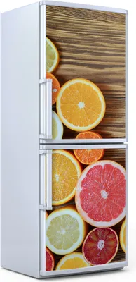 Produktbild von Kühlschrankdekoration  60x180 cm  Aufkleber auf dem Kühlschrank - Halbierte Zitrusfrüchte