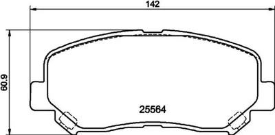 Produktbild von HELLA 8DB 355 020-511 Bremsbeläge Satz Vorne Bremsklötze für MAZDA CX-5 (KE, GH) für CHRYSLER 200 Stufenheck für DODGE Dart Limousine (PF)