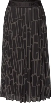 Produktbild von Street One Mesh Plissée Skirt_print darkest brown 42