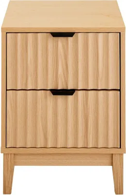 Produktbild von Nachttisch mit 2 Schubladen und wellenförmigen Fronten, H 52 cm – BOLOGNE